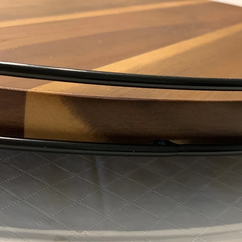 Hearth & Hand Wooden 18” Lazy Susan with Metal Trim